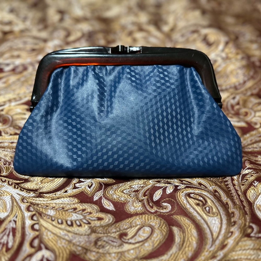Elegant Blue Plastic Vintage Clutch Bag